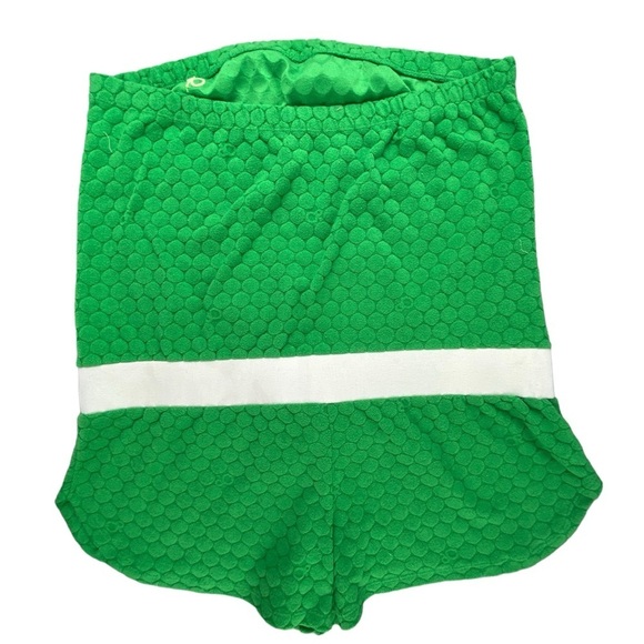 OP Ocean Pacific green and white hexagon terry textured romper swim coverup - Picture 2 of 9